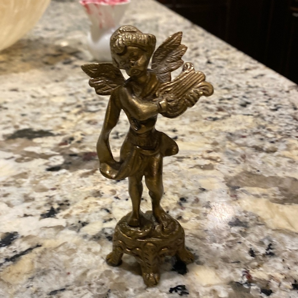 Vintage Brass Angel Cherub Figurine